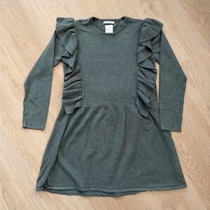 Zara Kids Gray Dress with Ruffle Accents